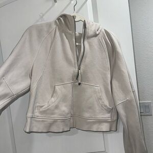 Lulu half zip cropped scuba in white opal